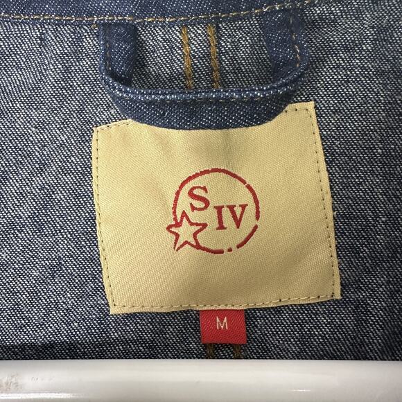 SIV Maker's Mark Denim Jacket Mens Medium Chore Coat Workwear Utility Western - Picture 3 of 6